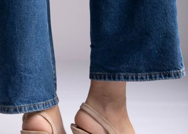 Ideal shoes Πέδιλα Slingback με λεπτό τακούνι - 3292 - Beige Suede - Ideal shoes - 