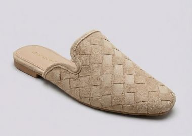 Ideal shoes Πλεκτά Μυτερά Φλατ Mules - 9790 - Taupe Σουέτ - Ideal shoes - 