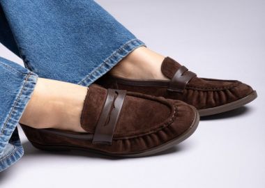 Ideal shoes Σουέντ μοκασίνια - 9733 - Καφέ Σουέτ - Ideal shoes - 