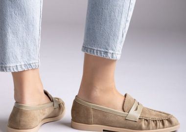 Ideal shoes Σουέντ μοκασίνια - 9733 - Λαδί Σουέτ - Ideal shoes - 