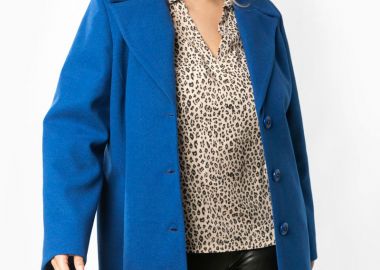 Ημίπαλτο με ζώνη σε ρουά χρώμα -  - 