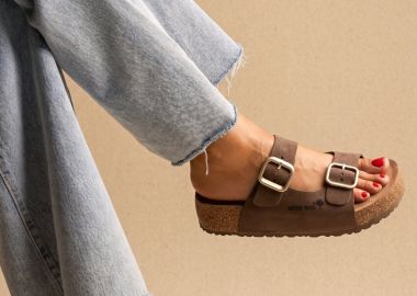 Inter - Bios Flatform Sandals Wide Strap Buckle - 2007 - Καφέ Σουέτ - Inter - Bios - 