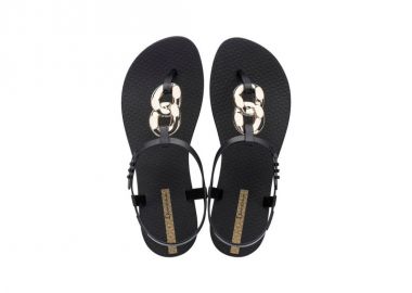 Ipanema Sandal Class women's fashionable black and gold flipflops - Ipanema - 