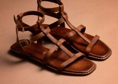 IRIS Δερμάτινα σανδάλια Gladiator - 7853-6 - Καφέ - IRIS - 