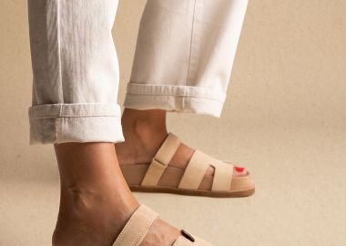 IRIS Flatform Σανδάλια με Λουράκι Velcro - ELI 101-FUSBET 6671 - Beige Suede - IRIS - 