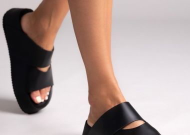 IRIS Σανδάλια Flatform με άνοιγμα - PALOMA - Μαύρο - IRIS - 