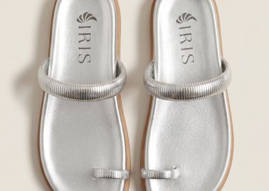 IRIS Σανδάλια Flatform με Toe Ring - ELDA SAND - Silver Metallic - IRIS - 