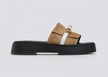 IRIS Σουέντ flatform σανδάλια με λουράκι - PATRICIA (Flatforms) - Taupe - IRIS - 