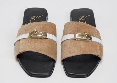 IRIS Σουέντ σανδάλια με λουράκι - PATRICIA (Flat) - Taupe - IRIS - 