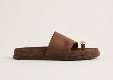 IRIS Toe Ring Flatform Σανδάλια - KYA - Καφέ Σουέτ - IRIS - 
