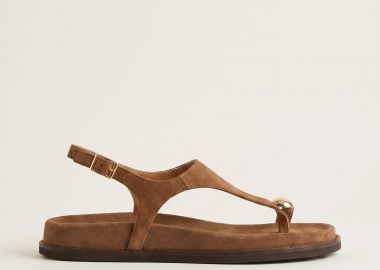 IRIS Toe Ring Sandals Buckle Strap - OLI SAND - Taupe Σουέτ - IRIS - 