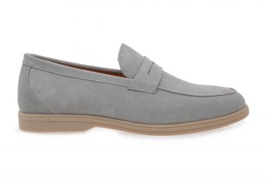 Isaac Roma ανδρικά δερμάτινα loafers μονόχρωμα - W57001011557 Γκρι - ISAAC ROMA - 
