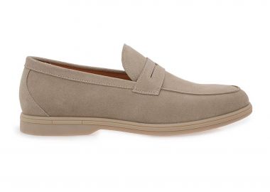 Isaac Roma ανδρικά δερμάτινα loafers μονόχρωμα - W57001011607 Μπεζ - ISAAC ROMA - 