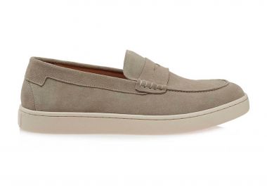 Isaac Roma ανδρικά δερμάτινα loafers μονόχρωμα - W570080114V9 Μπεζ - ISAAC ROMA - 