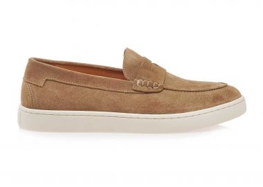 Isaac Roma ανδρικά δερμάτινα loafers μονόχρωμα - W57008011516 Καμηλό - ISAAC ROMA - 