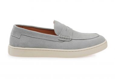 Isaac Roma ανδρικά δερμάτινα loafers μονόχρωμα - W57008011557 Γκρι - ISAAC ROMA - 