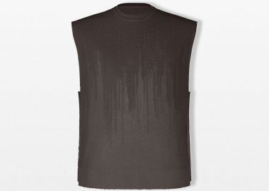ISSEY MIYAKE Ανδρικό Καφέ Brush Close-Up Knit Vest - ISSEY MIYAKE - 