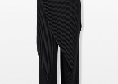 ISSEY MIYAKE Ανδρικό Μαύρο Pleats Bottoms Trousers - ISSEY MIYAKE - 