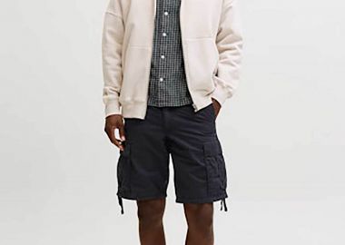 JACK & JONES ανδρική βερμούδα cargo Relaxed Fit - 12291369 Μαύρο - JACK & JONES - 