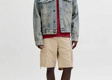 JACK & JONES ανδρική βερμούδα cargo Relaxed Fit - 12291369 Μπεζ - JACK & JONES - 