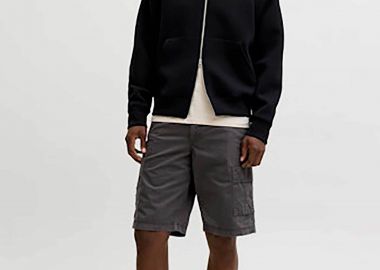 JACK & JONES ανδρική βερμούδα cargo Relaxed Fit - 12292263 Ανθρακί - JACK & JONES - 