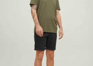 JACK & JONES ανδρική βερμούδα chino Regular Fit - 12165604 Μαύρο - JACK & JONES - 
