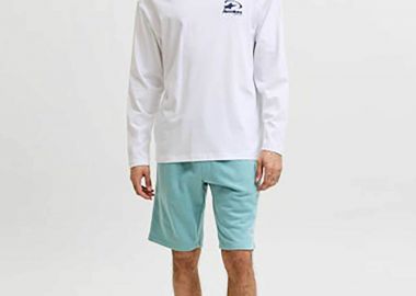 JACK & JONES ανδρική βερμούδα με ελαστική μέση και λογότυπο Regular Fit - 12292136 Βεραμάν - JACK & JONES - 