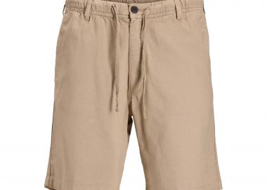 JACK & JONES ανδρική βερμούδα με ελαστική μέση Relaxed Fit - 12292332 Καμηλό - JACK & JONES - 