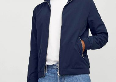 JACK & JONES ανδρικό bomber jacket με ψηλό λαιμό - 12204277 Μπλε Σκούρο - JACK & JONES - 