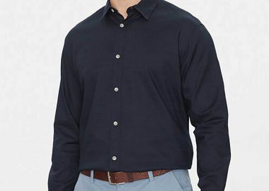 JACK & JONES ανδρικό μονόχρωμο πουκάμισο Relaxed Fit - 12270085 Μπλε Σκούρο - JACK & JONES - 