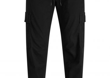 JACK & JONES ανδρικό παντελόνι cargo με ελαστική μέση Regular Fit - 12289589 Μαύρο - JACK & JONES - 