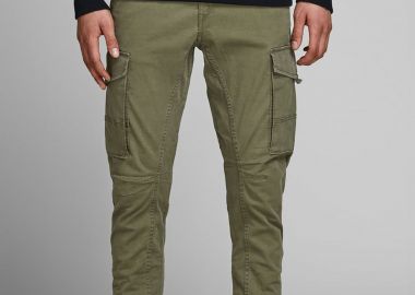 JACK & JONES Ανδρικό παντελόνι cargo Paul Flake AKM 542 Olive Night - 12141844 Χακί - JACK & JONES - 