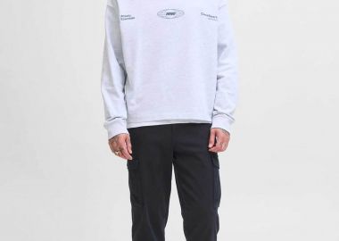 JACK & JONES ανδρικό παντελόνι cargo Tapered Fit - 12282388 Σκούρο Μπλε - JACK & JONES - 