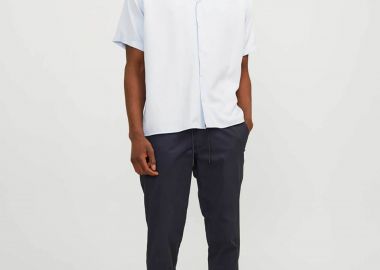 JACK & JONES ανδρικό παντελόνι chino μονόχρωμο - 12253071 Μπλε Σκούρο - JACK & JONES - 