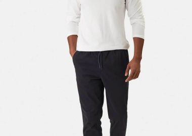 JACK & JONES ανδρικό παντελόνι με ελαστική μέση Regular Fit - 12288472 Σκούρο Μπλε - JACK & JONES - 