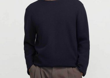 JACK & JONES ανδρικό πουλόβερ μονόχρωμο - 12268279 Μπλε Σκούρο - JACK & JONES - 