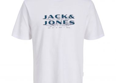 JACK & JONES ανδρικό T-shirt με graphic logo Regular Fit - 12289880 Λευκό - JACK & JONES - 