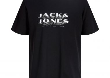 JACK & JONES ανδρικό T-shirt με graphic logo Regular Fit - 12289880 Μαύρο - JACK & JONES - 