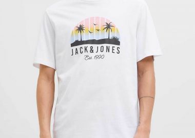 JACK & JONES ανδρικό T-shirt με λογότυπο - 12269418 Λευκό - JACK & JONES - 