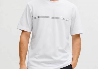 JACK & JONES ανδρικό T-shirt με λογότυπο Regular Fit - 12289936 Λευκό - JACK & JONES - 