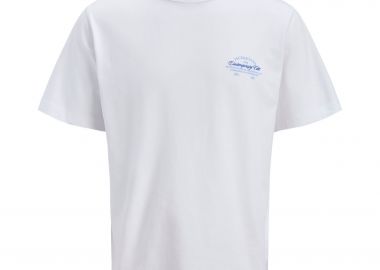 JACK & JONES ανδρικό T-shirt με λογότυπο Regular Fit - 12290859 Λευκό - JACK & JONES - 
