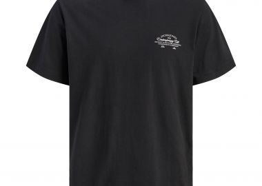 JACK & JONES ανδρικό T-shirt με λογότυπο Regular Fit - 12290859 Μαύρο - JACK & JONES - 