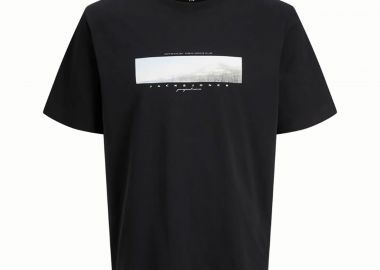 JACK & JONES ανδρικό T-shirt με photo print Regular Fit - 12289870 Μαύρο - JACK & JONES - 