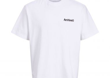 JACK & JONES ανδρικό T-shirt με print στο πίσω μέρος Relaxed Fit - 12292951 Λευκό - JACK & JONES - 