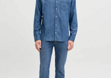 JACK & JONES ανδρικό τζιν παντελόνι πεντάτσεπο Regular Fit - 12291693 Denim Blue - JACK & JONES - 