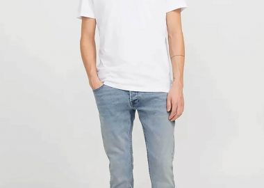 JACK & JONES ανδρικό τζιν παντελόνι πεντάτσεπο Slim Fit - 12269466 Denim Blue - JACK & JONES - 