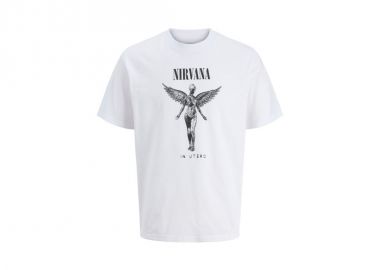 Jack Jones tshirt Nirvana JPRBLUNIRVANA SS TEE 12287521 BRIGHT WHITE - Jack & Jones - 