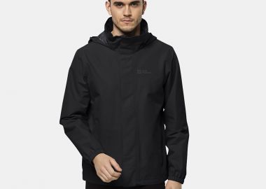 JACK WOLFSKIN STORMY POINT 2L RAIN JACKET ΜΑΥΡΟ - JACK WOLFSKIN - 