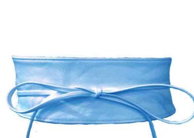 japanese ζώνη Obi από δερματίνη σε γαλάζιο - PerfectDress.gr - 