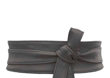 japanese ζώνη Obi από δερματίνη σε γκρι - PerfectDress.gr - 